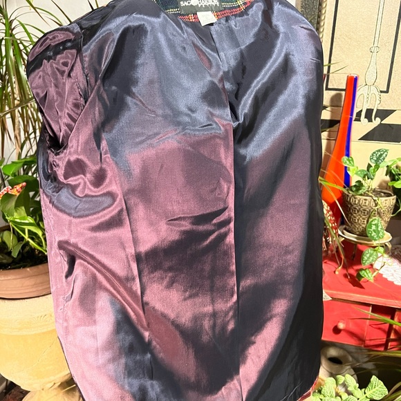 Black & red plaid blazer size 6P wool blend - Picture 7 of 9